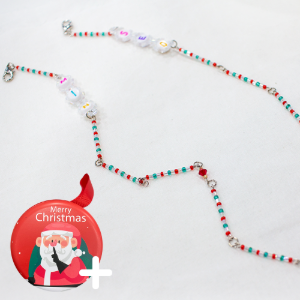 라프리마베라 스와로브스키 비즈 크리스마스 마스크스트랩 분실방지 이니셜 어린이 틴케이스 선물 마스크줄 목걸이 안경줄